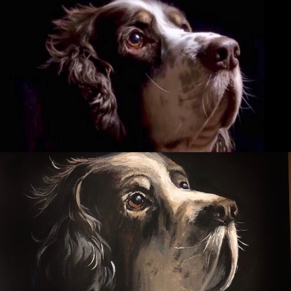 Custom pet portrait, pet memorial, oil painting canvas, dog, cat - Picture 15 of 16